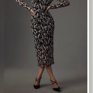Anthropologie slim column dress in mesh knit